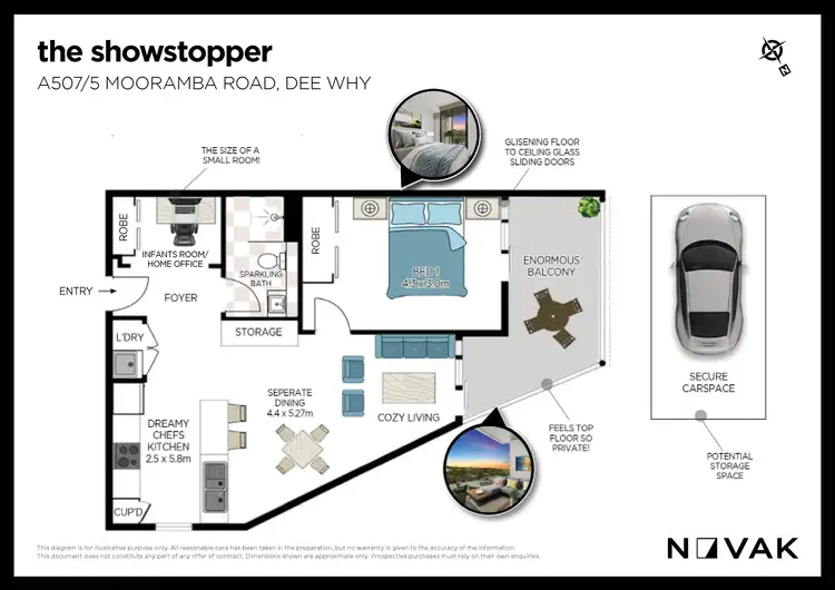 Floorplan of Homely apartment listing, A507/5 Mooramba Road, Dee Why NSW 2099