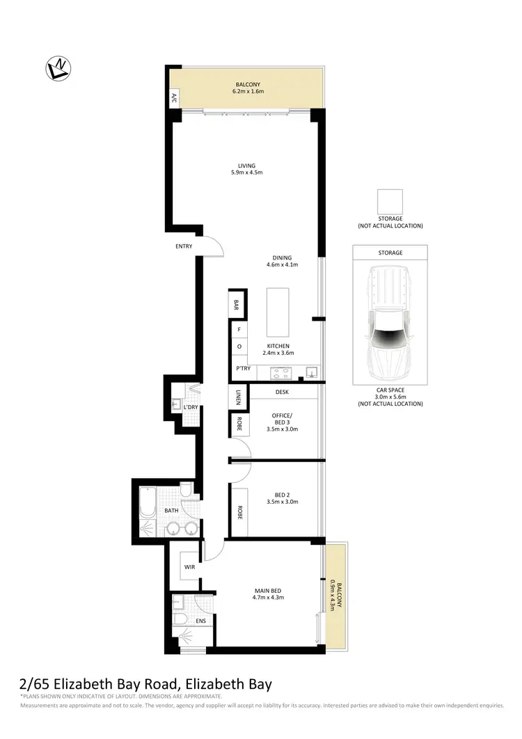 Floorplan of Homely apartment listing, 2/65 Elizabeth Bay Road, Elizabeth Bay NSW 2011