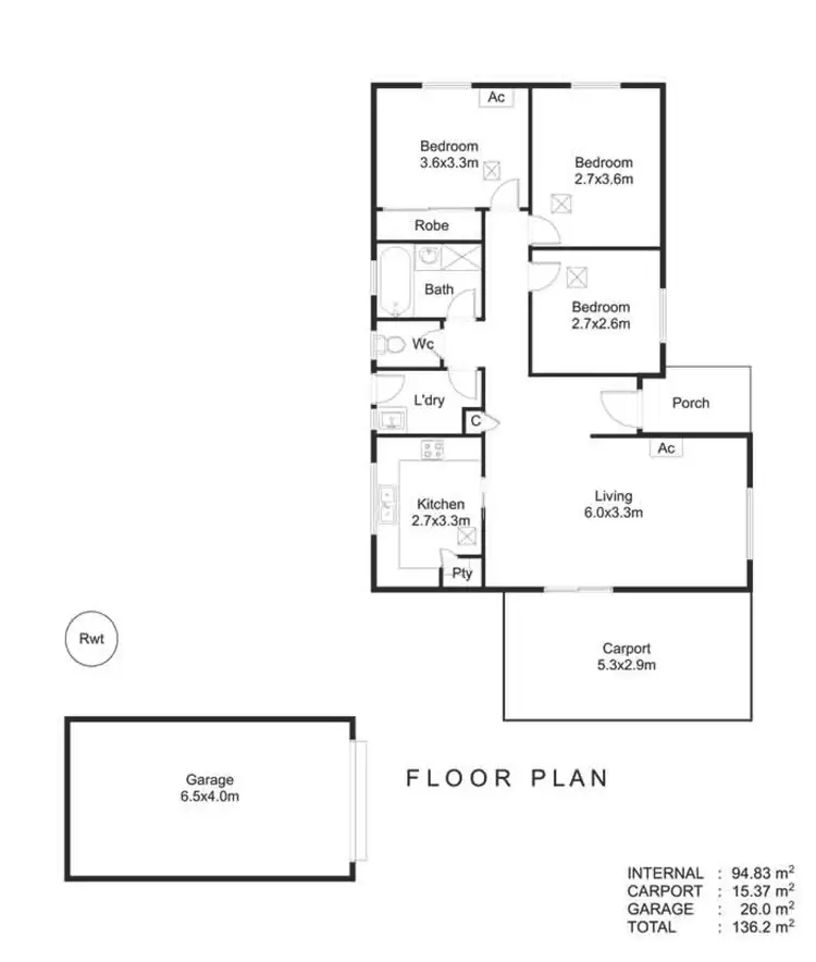 Floorplan of Homely house listing, 1 Tracy Way, Morphett Vale SA 5162