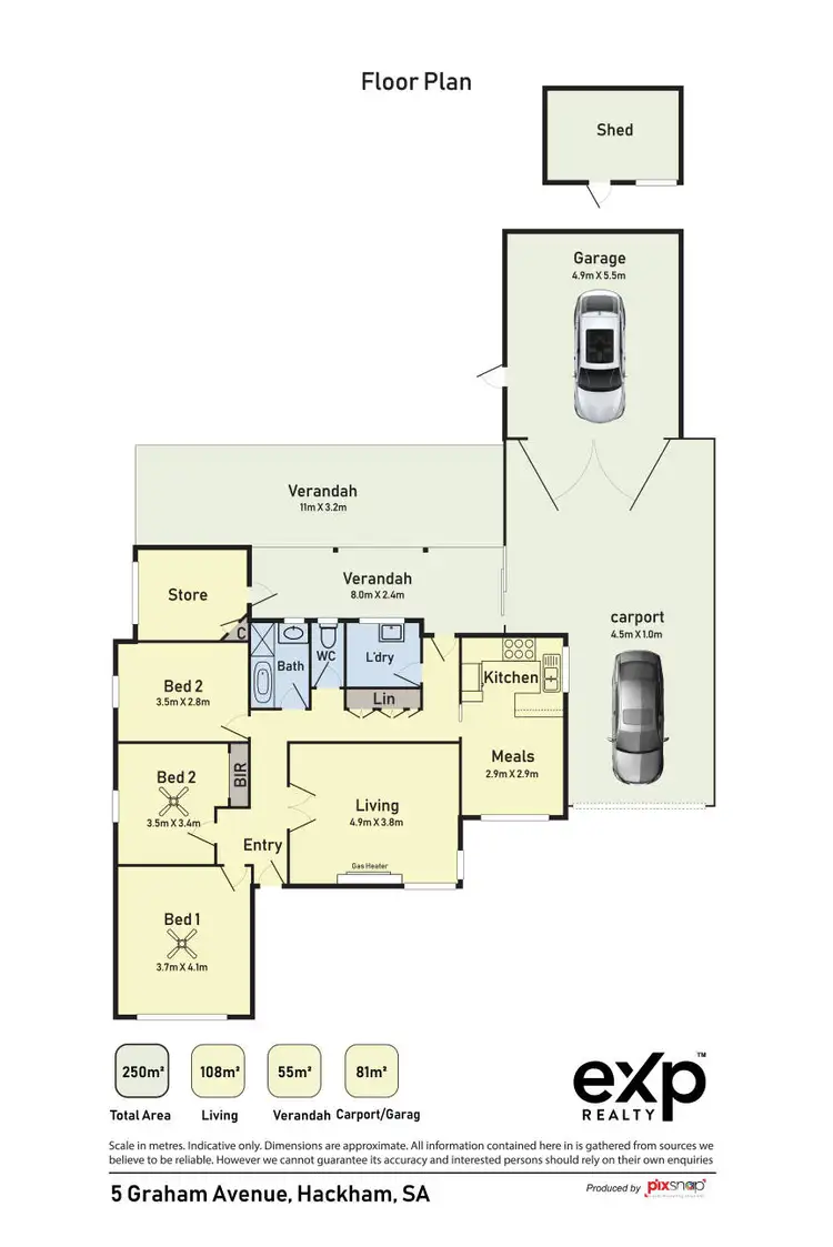 Floorplan of Homely house listing, 5 Graham Avenue, Hackham SA 5163