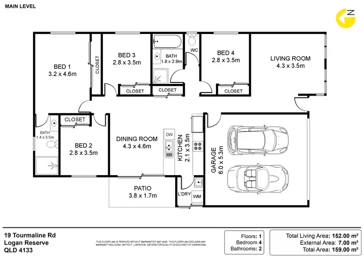 Floorplan of Homely house listing, 19 Tourmaline Road, Logan Reserve QLD 4133