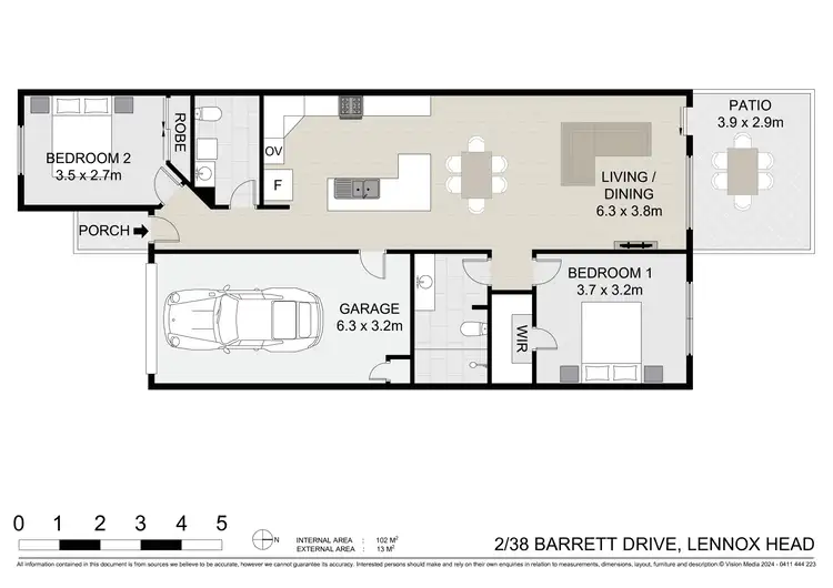 Floorplan of Homely unit listing, 2/38 Barrett Drive, Lennox Head NSW 2478