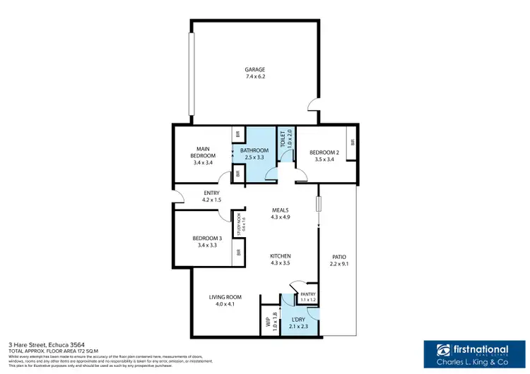 Floorplan of Homely unit listing, 3/23 Hare Street, Echuca VIC 3564