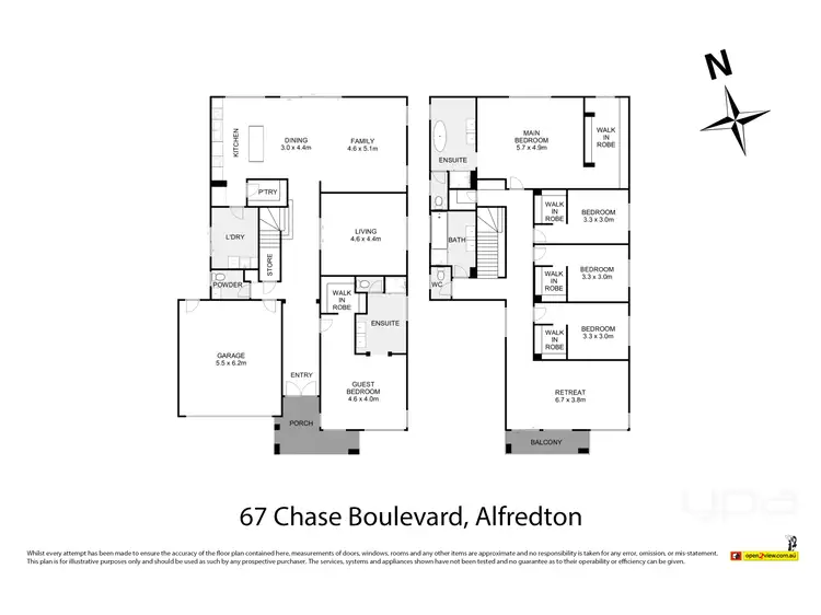 Floorplan of Homely house listing, 67 Chase Boulevard, Alfredton VIC 3350