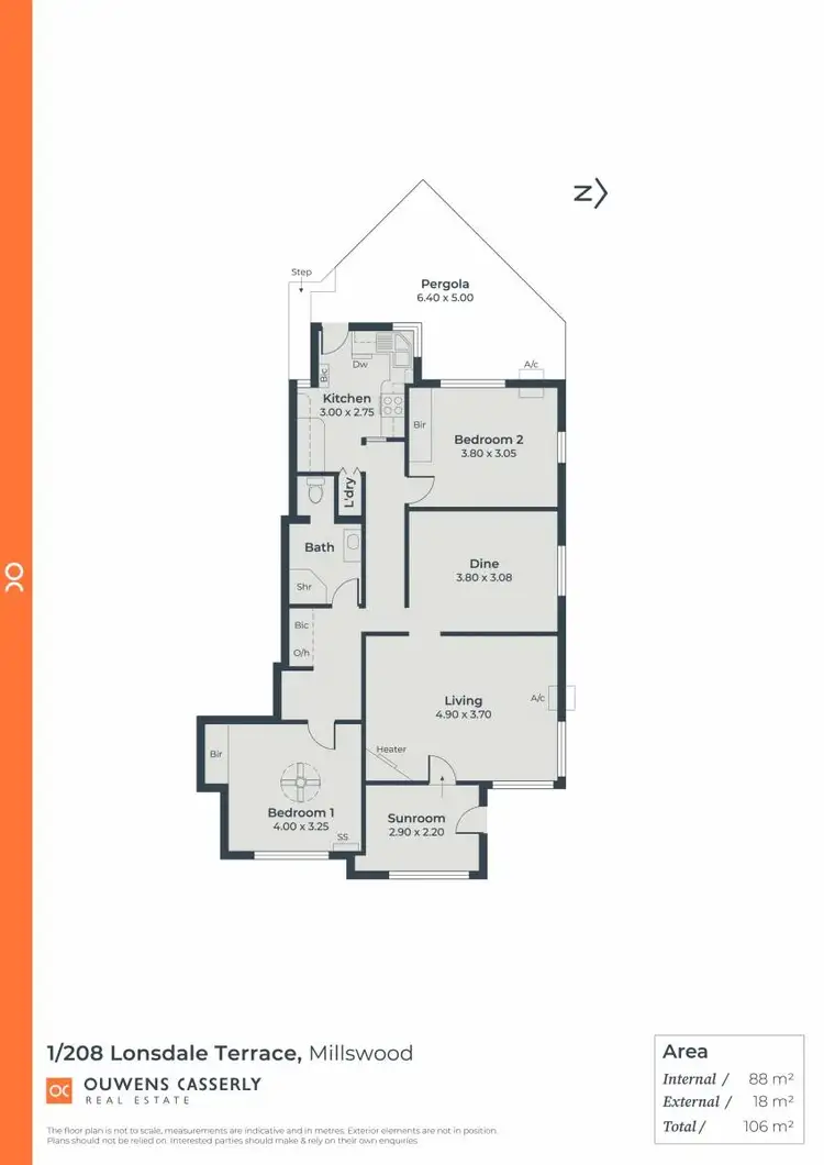Floorplan of Homely unit listing, 2/208 Lonsdale Terrace, Millswood SA 5034