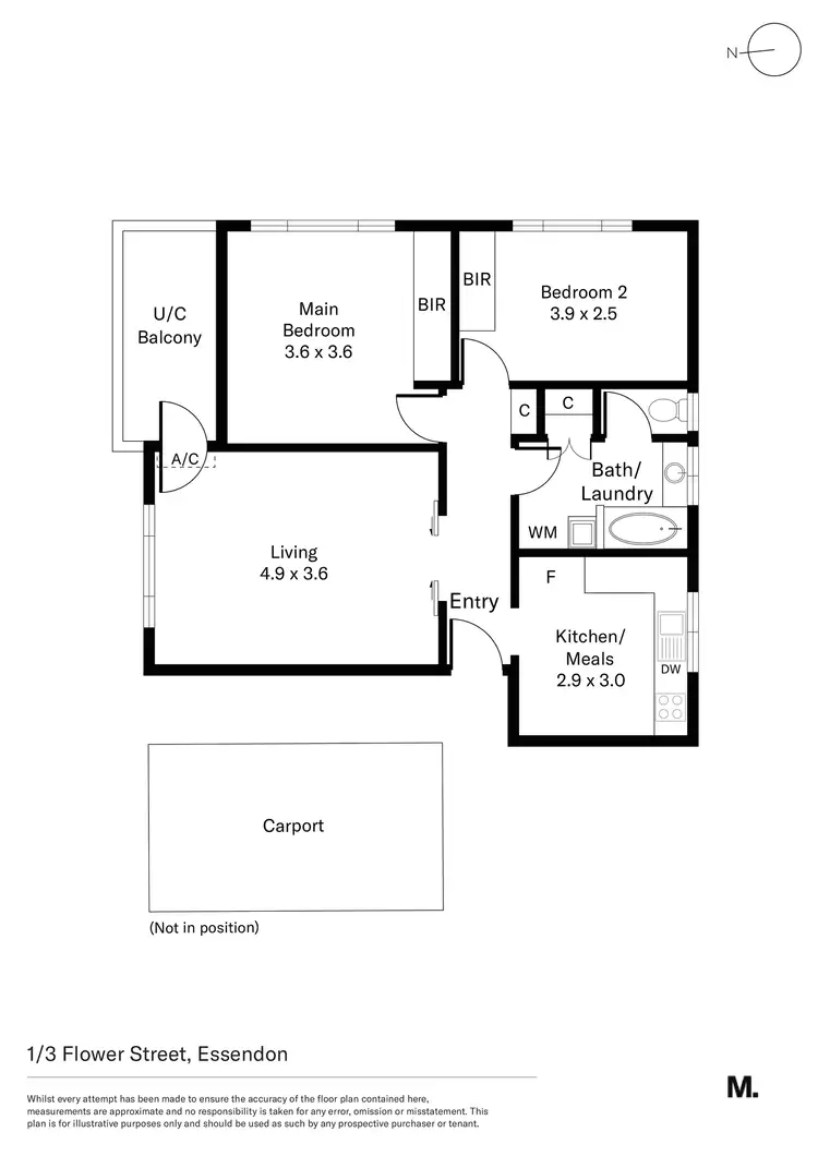 Floorplan of Homely unit listing, 1/3 Flower Street, Essendon VIC 3040