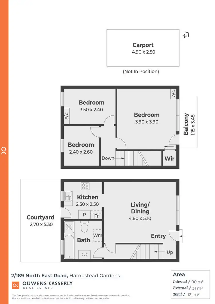 Floorplan of Homely townhouse listing, 2/189 North East Road, Hampstead Gardens SA 5086
