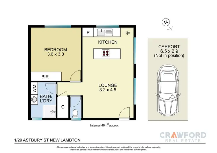 Floorplan of Homely unit listing, 1/29 Astbury Street, New Lambton NSW 2305