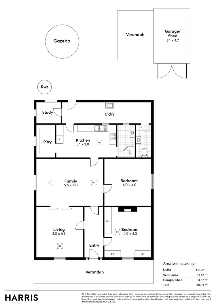 Floorplan of Homely house listing, 57 Labrina Avenue, Prospect SA 5082