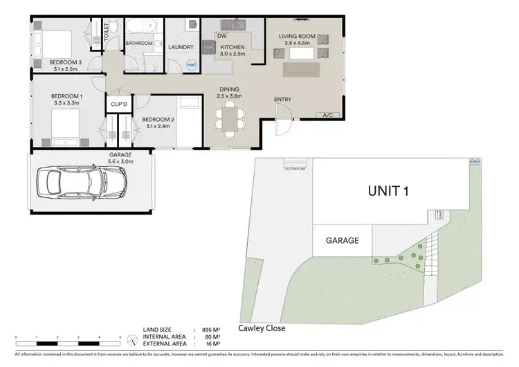 Floorplan of Homely unit listing, 1/12 Cawley Close, Alstonville NSW 2477