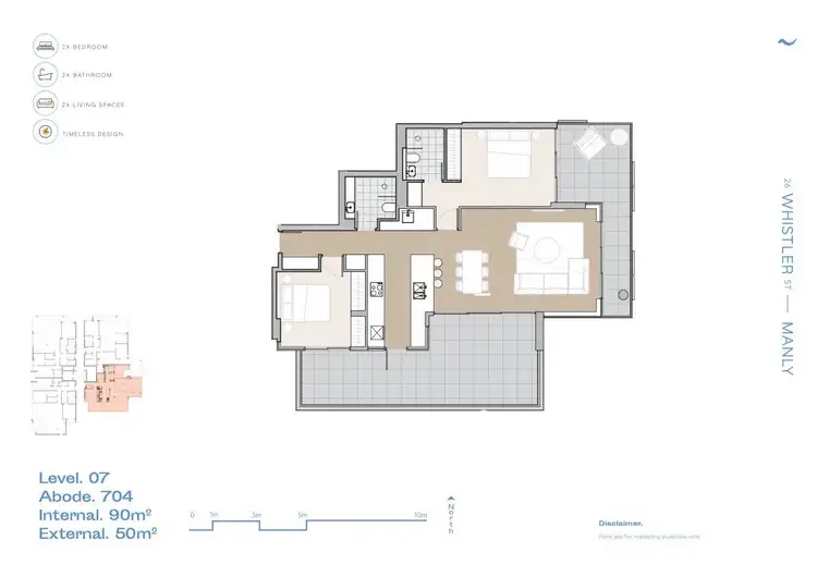 Floorplan of Homely apartment listing, 704/26 Whistler Street, Manly NSW 2095