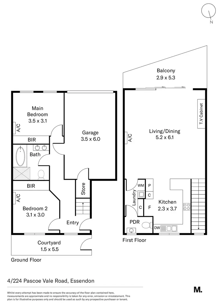 Floorplan of Homely townhouse listing, 4/224 Pascoe Vale Road, Essendon VIC 3040