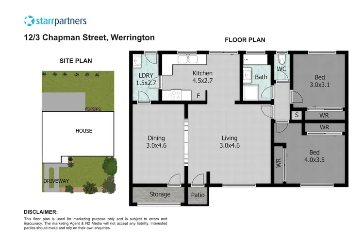 Floorplan of Homely villa listing, 3/4-12 Chapman Street, Werrington NSW 2747