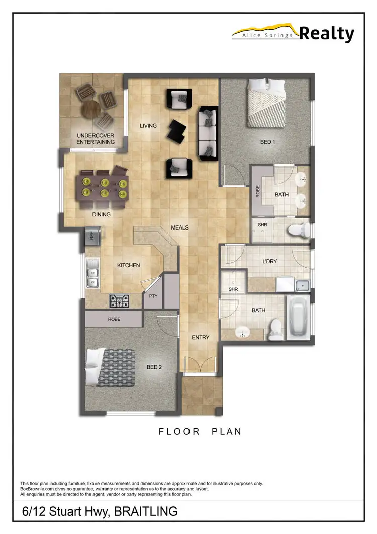 Floorplan of Homely unit listing, 6/12 Stuart Highway, Braitling NT 870