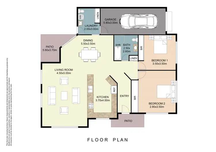 Floorplan of Homely villa listing, 1/9 Huntly Close, Tuncurry NSW 2428