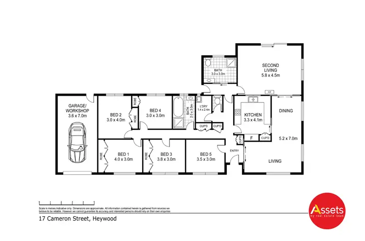 Floorplan of Homely house listing, 17 Cameron Street, Heywood VIC 3304