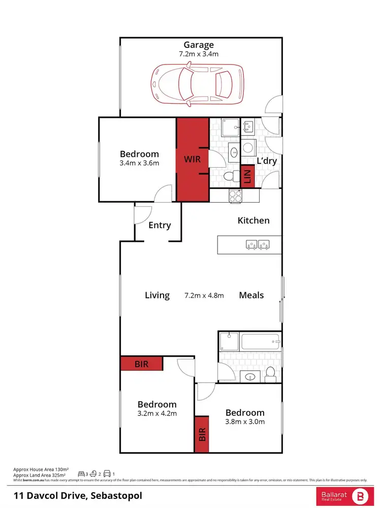 Floorplan of Homely house listing, 11 Davcol Drive, Sebastopol VIC 3356
