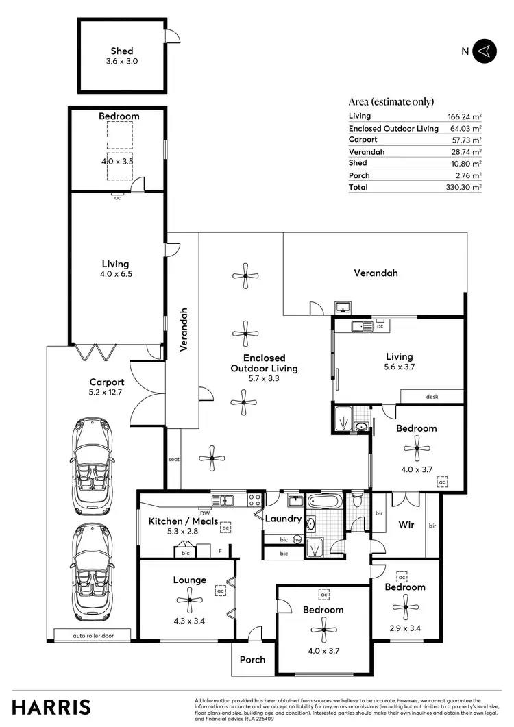 Floorplan of Homely house listing, 5 Aysgarth Avenue, Hectorville SA 5073