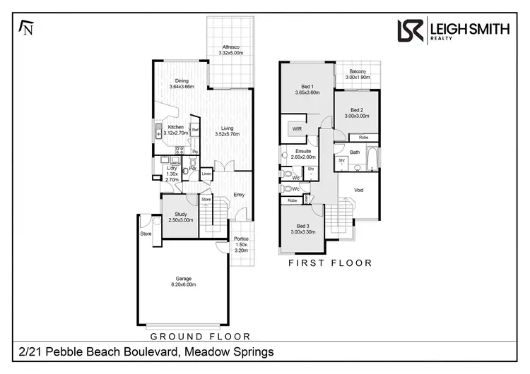 Floorplan of Homely townhouse listing, 2/21 Pebble Beach Boulevard, Meadow Springs WA 6210