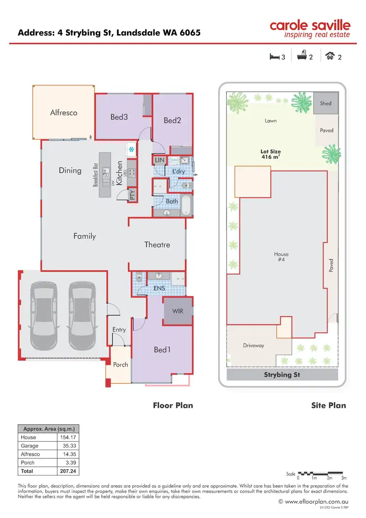 Floorplan of Homely house listing, 4 Strybing Street, Landsdale WA 6065