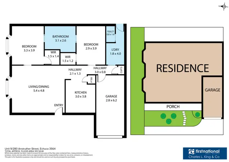 Floorplan of Homely townhouse listing, 9/280 Anstruther Street, Echuca VIC 3564
