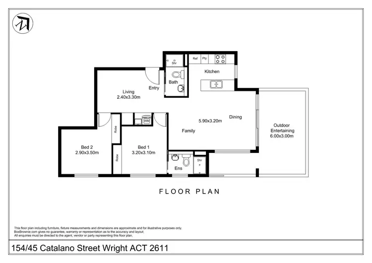 Floorplan of Homely apartment listing, 154/45 Catalano Street, Wright ACT 2611