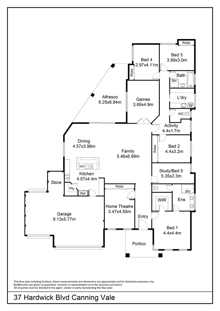 Floorplan of Homely house listing, 37 Hardwick Boulevard, Canning Vale WA 6155