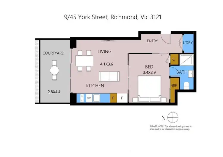 Floorplan of Homely apartment listing, 9/45 York Street, Richmond VIC 3121
