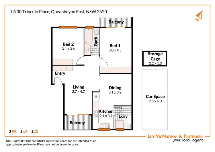 Floorplan of Homely unit listing, 12/30 Trinculo Place, Queanbeyan NSW 2620