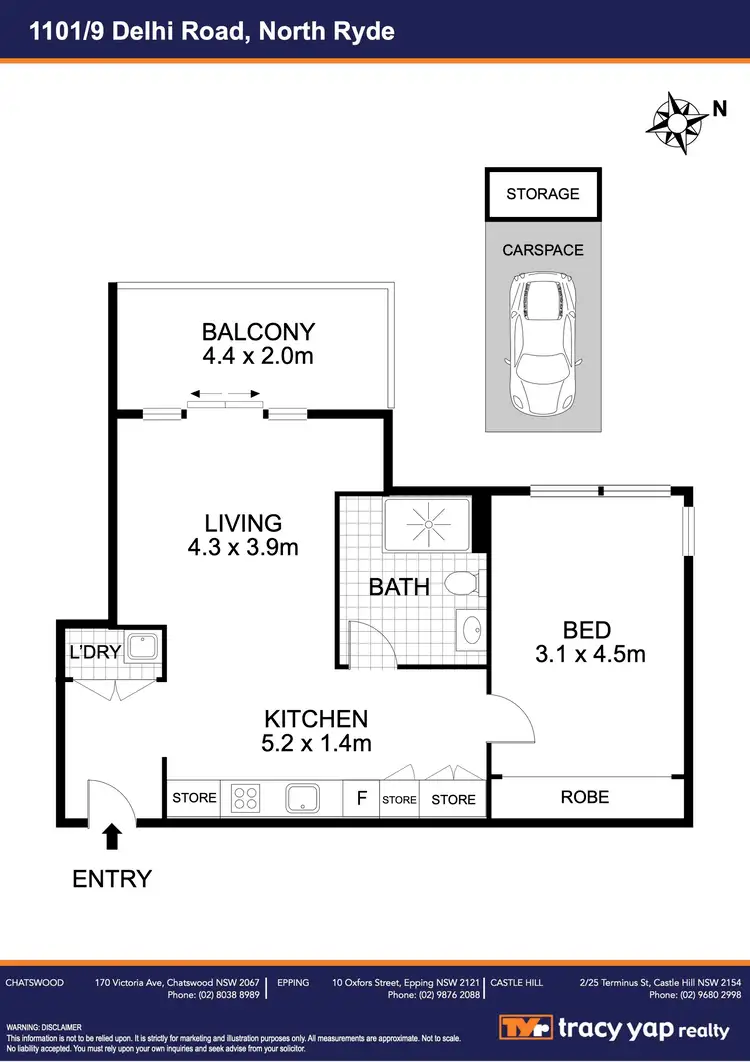 Floorplan of Homely apartment listing, 1101/9 Delhi Road, North Ryde NSW 2113