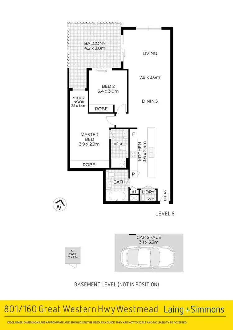 Floorplan of Homely unit listing, 801/160 Great Western Highway, Westmead NSW 2145