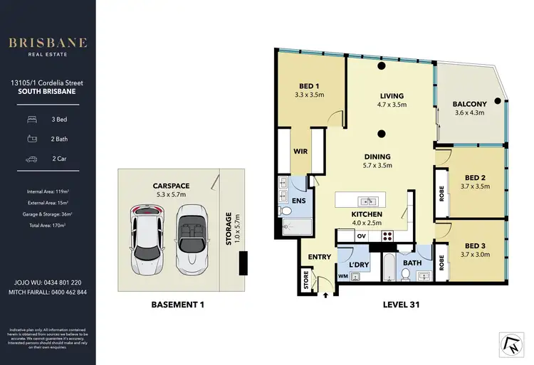 Floorplan of Homely unit listing, 13105/1 Cordelia Street, South Brisbane QLD 4101