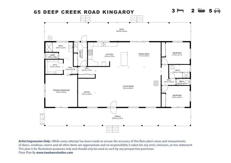 Floorplan of Homely rural property listing, 65 Deep Creek Road, Inverlaw QLD 4610