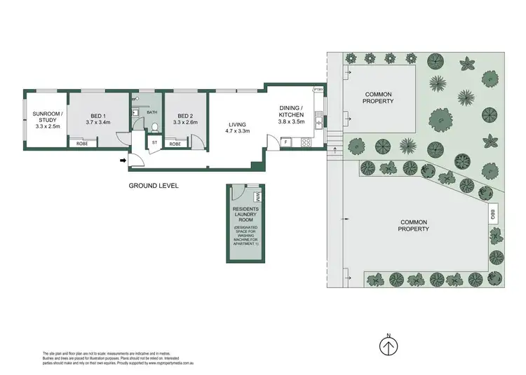 Floorplan of Homely apartment listing, 1/1 Murdoch Street, Cremorne Point NSW 2090