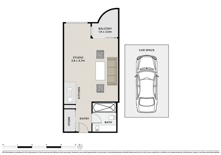 Floorplan of Homely studio listing, 143/22 Great Western Highway, Parramatta NSW 2150