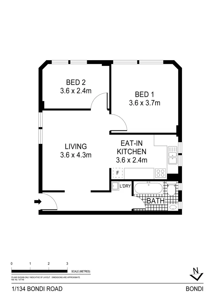 Floorplan of Homely apartment listing, 1/134 Bondi Road, Bondi NSW 2026