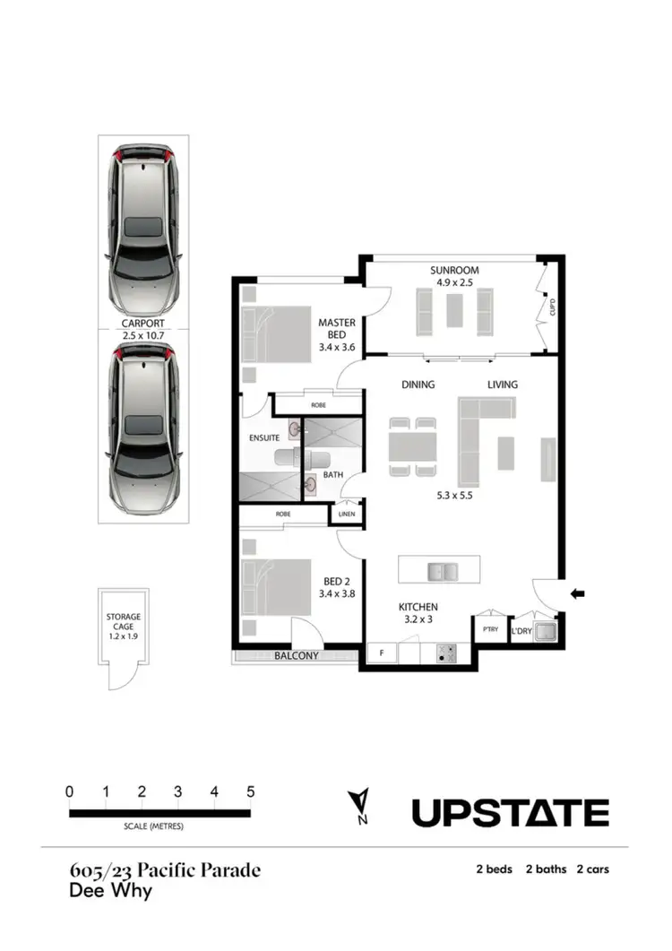 Floorplan of Homely apartment listing, 605/23 Pacific Parade, Dee Why NSW 2099