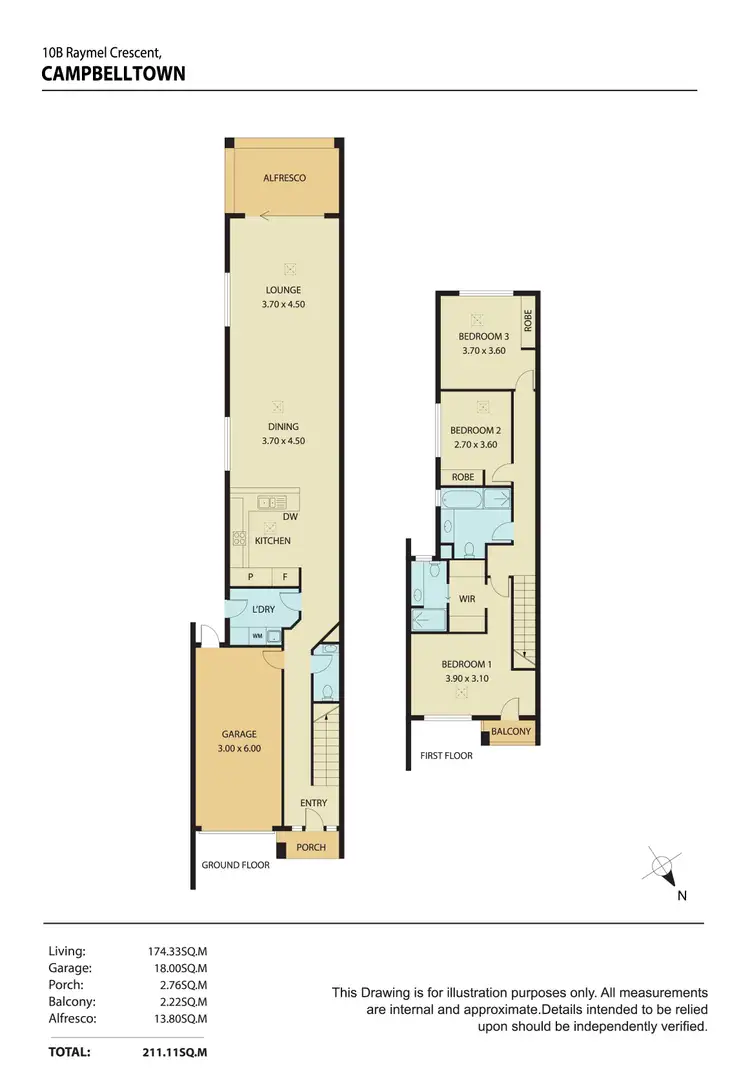 Floorplan of Homely townhouse listing, 10b Raymel Crescent, Campbelltown SA 5074