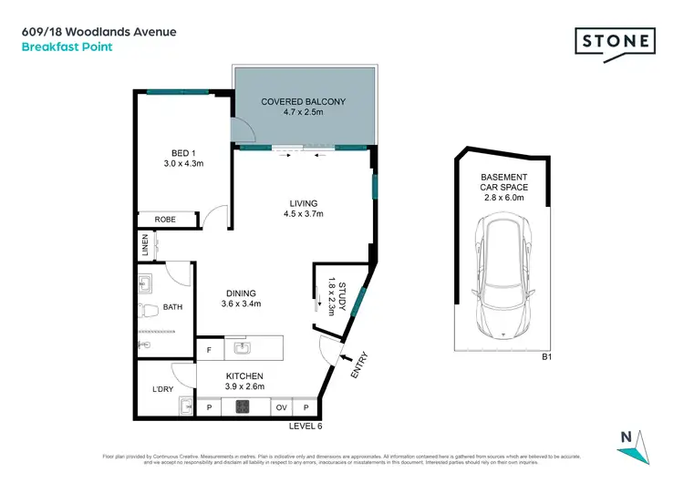 Floorplan of Homely apartment listing, 609/18 Woodlands Avenue, Breakfast Point NSW 2137
