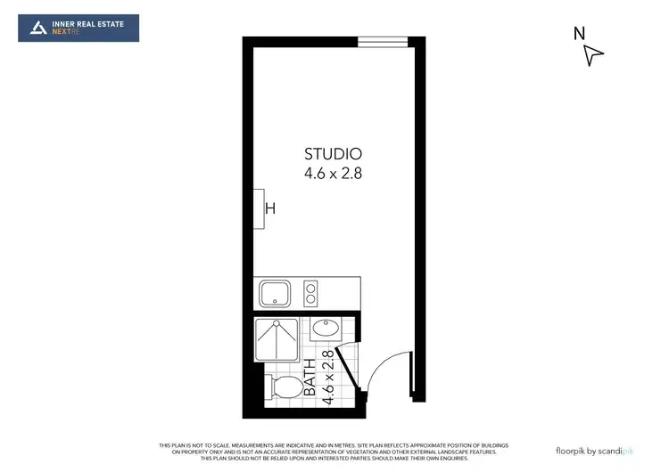 Floorplan of Homely studio listing, 909/268 Flinders Street, Melbourne VIC 3000