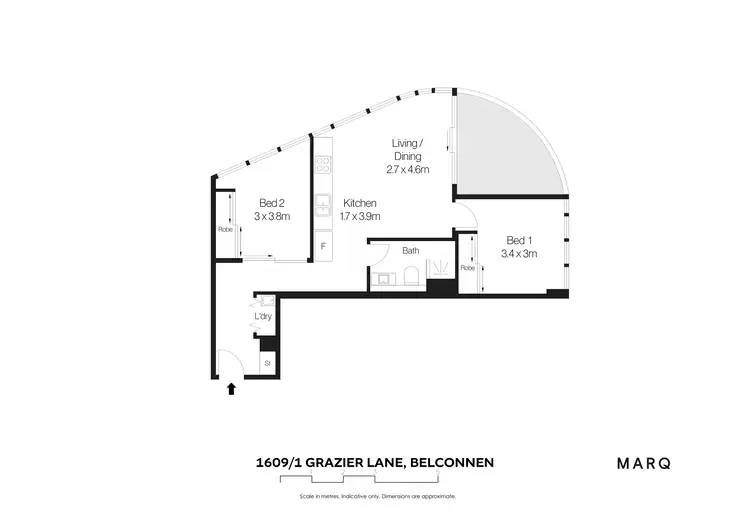 Floorplan of Homely apartment listing, 1609/1 Grazier Lane, Belconnen ACT 2617