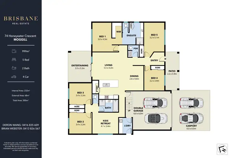 Floorplan of Homely house listing, 74 Honeyeater Crescent, Moggill QLD 4070