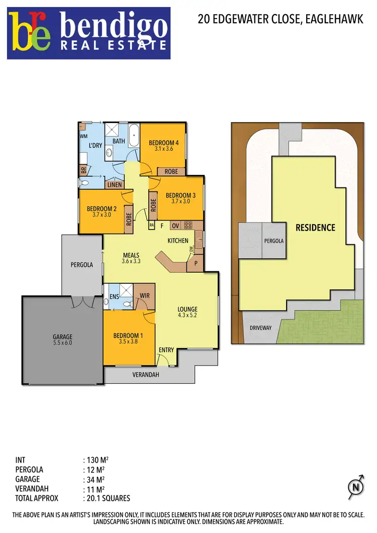 Floorplan of Homely house listing, 20 Edgewater Close, Eaglehawk VIC 3556