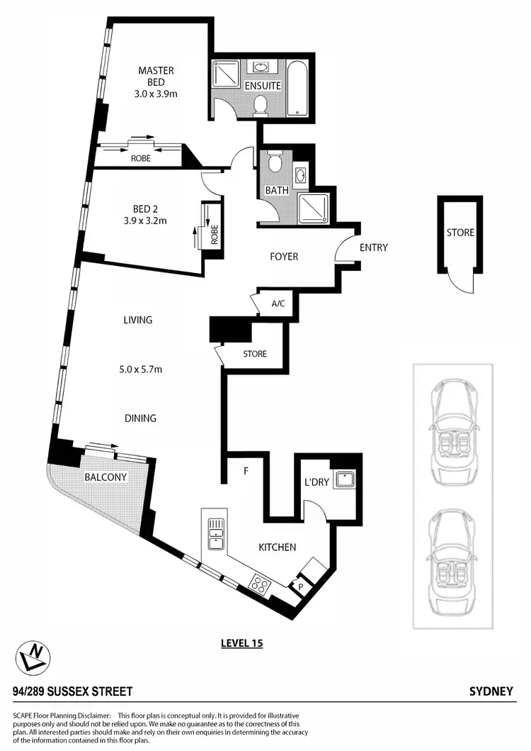Floorplan of Homely apartment listing, 94/289 Sussex Street, Sydney NSW 2000