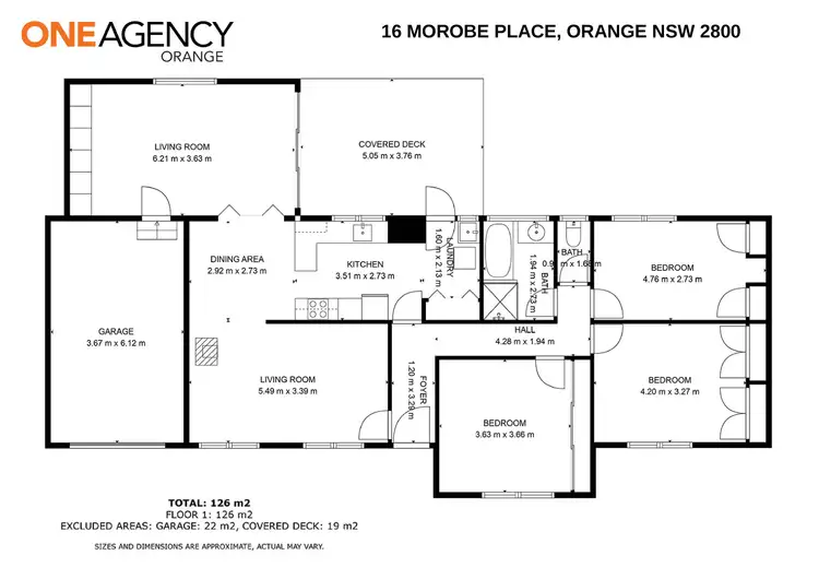 Floorplan of Homely house listing, 16 Morobe Place, Orange NSW 2800