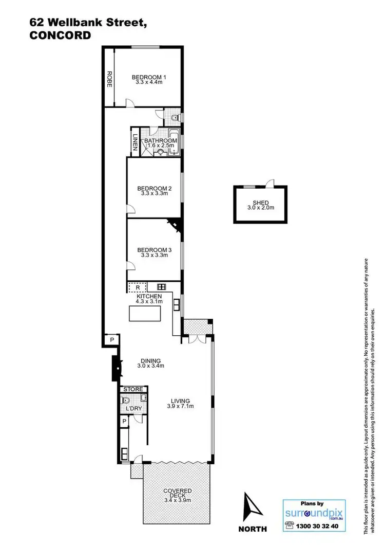 Floorplan of Homely semi-detached listing, 62 Wellbank Street, Concord NSW 2137