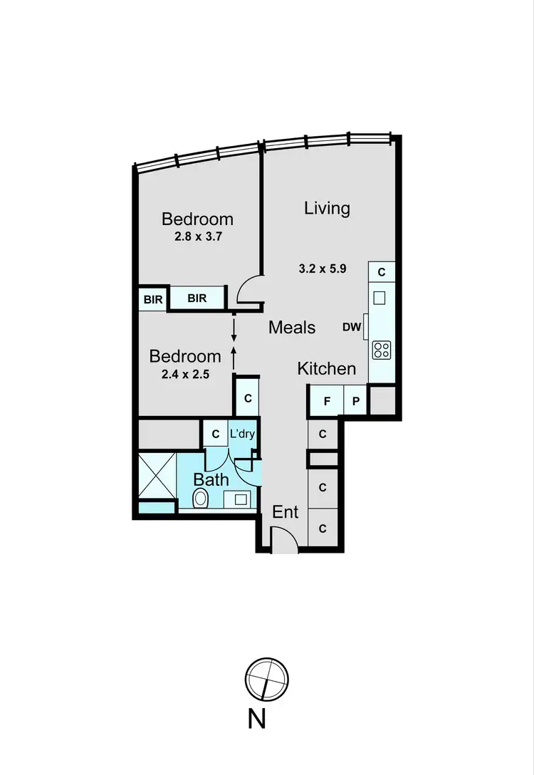 Floorplan of Homely apartment listing, 5807/370 Queen Street, Melbourne VIC 3000