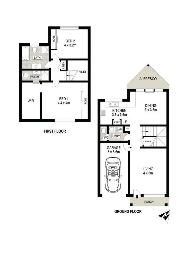 Floorplan of Homely townhouse listing, 1/1 Heath Street, Prospect NSW 2148