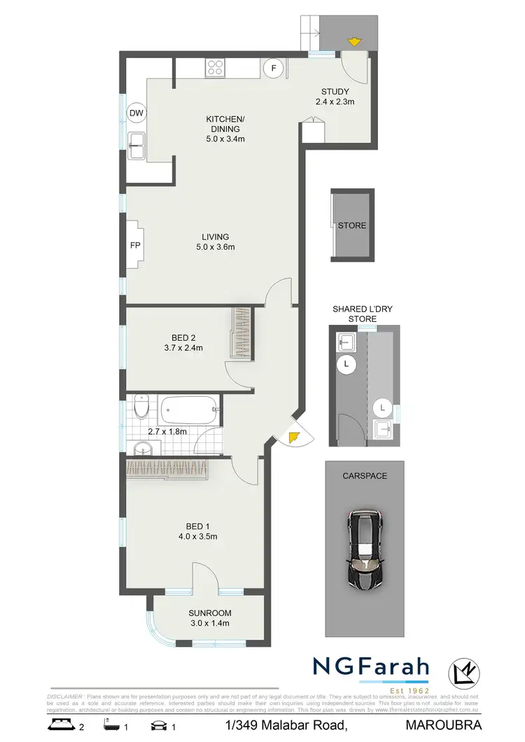Floorplan of Homely unit listing, 1/349 Malabar Road, Maroubra NSW 2035