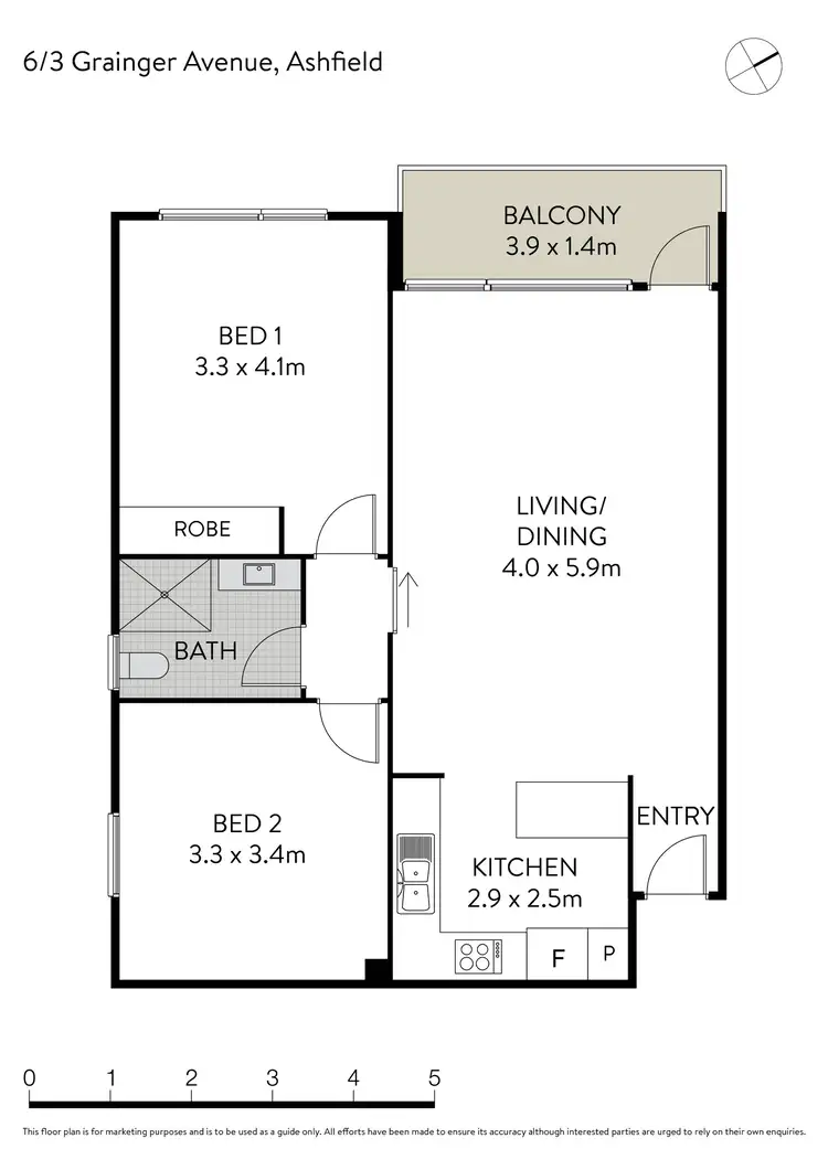 Floorplan of Homely apartment listing, 6/3-3A Grainger Avenue, Ashfield NSW 2131